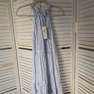 Blue Striped Maxi Dress